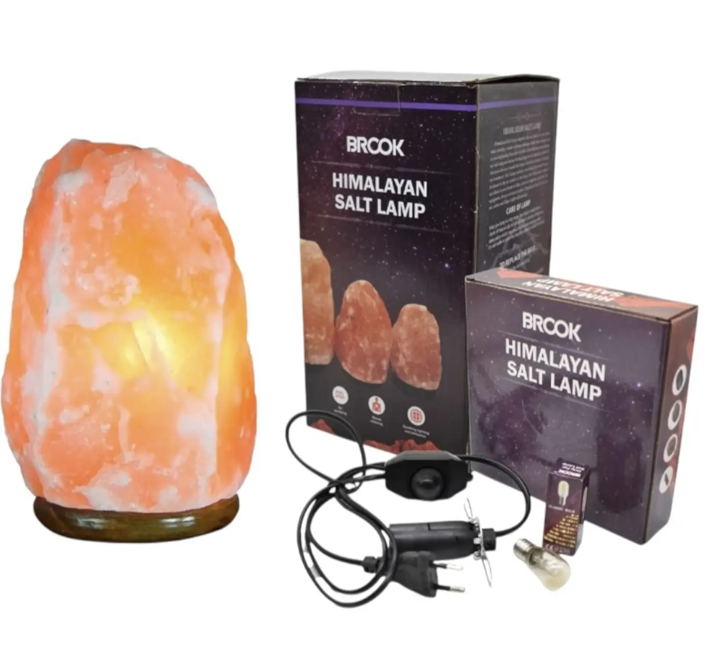 LAMPARA DE SAL DEL HIMALAYA LUZ REGULABLE PIEDRA DE 2.5 A 3 KILOS 20x13CM- POR MAYOR 14