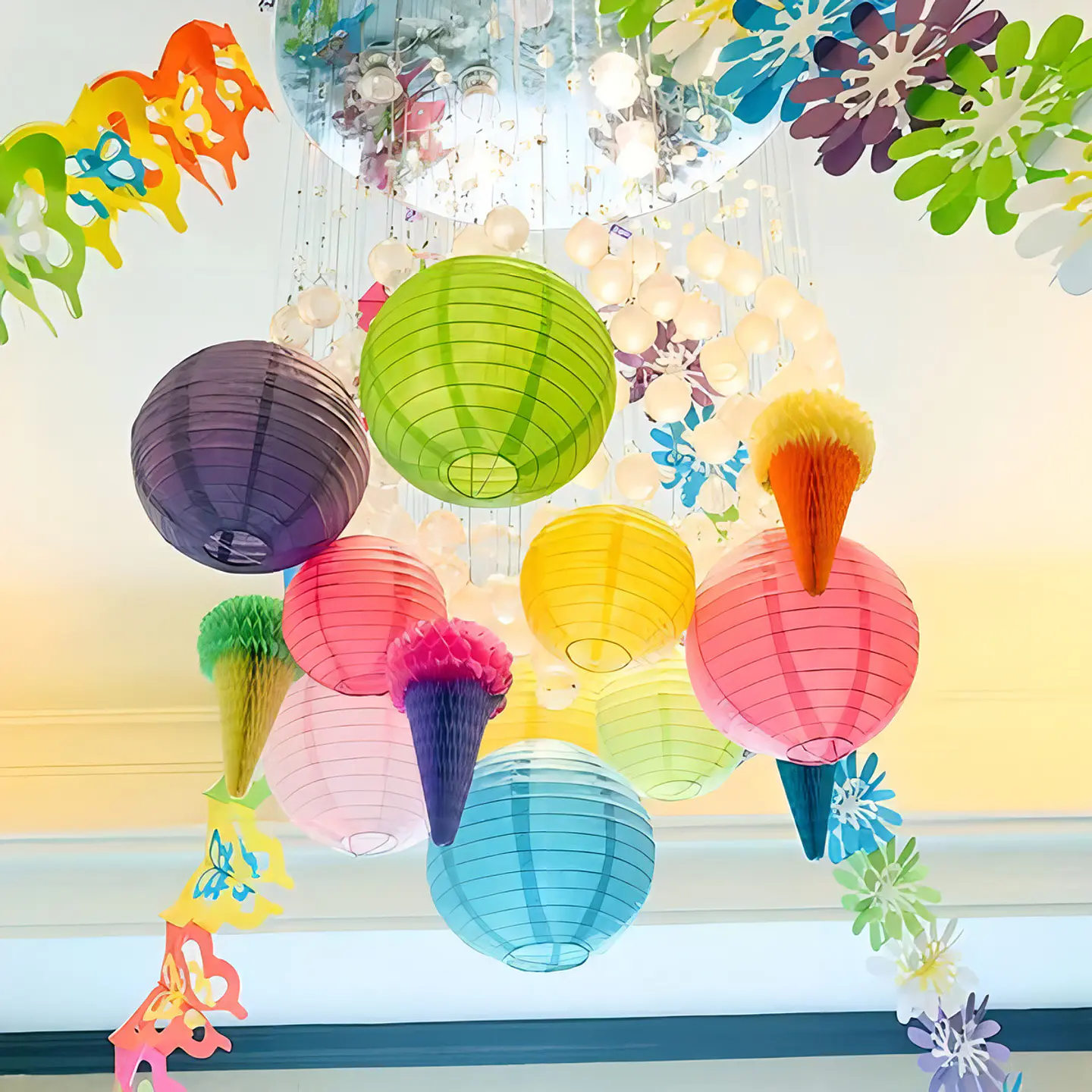 LAMPARA PANTALLA FAROL CHINO COLORES 20CM - POR MAYOR 3