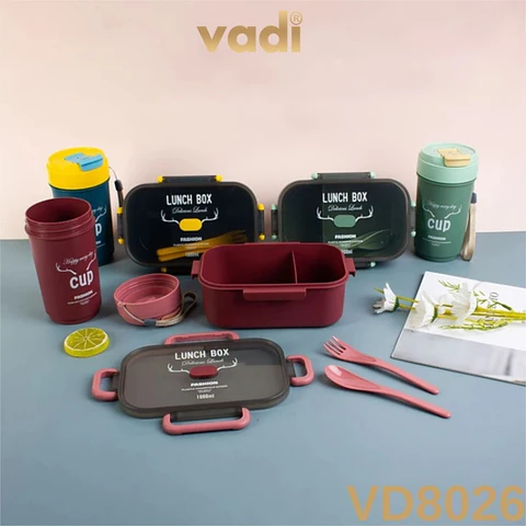 SET LONCHERA LUNCH BOX FASHION RECTANGULAR- POR MAYOR