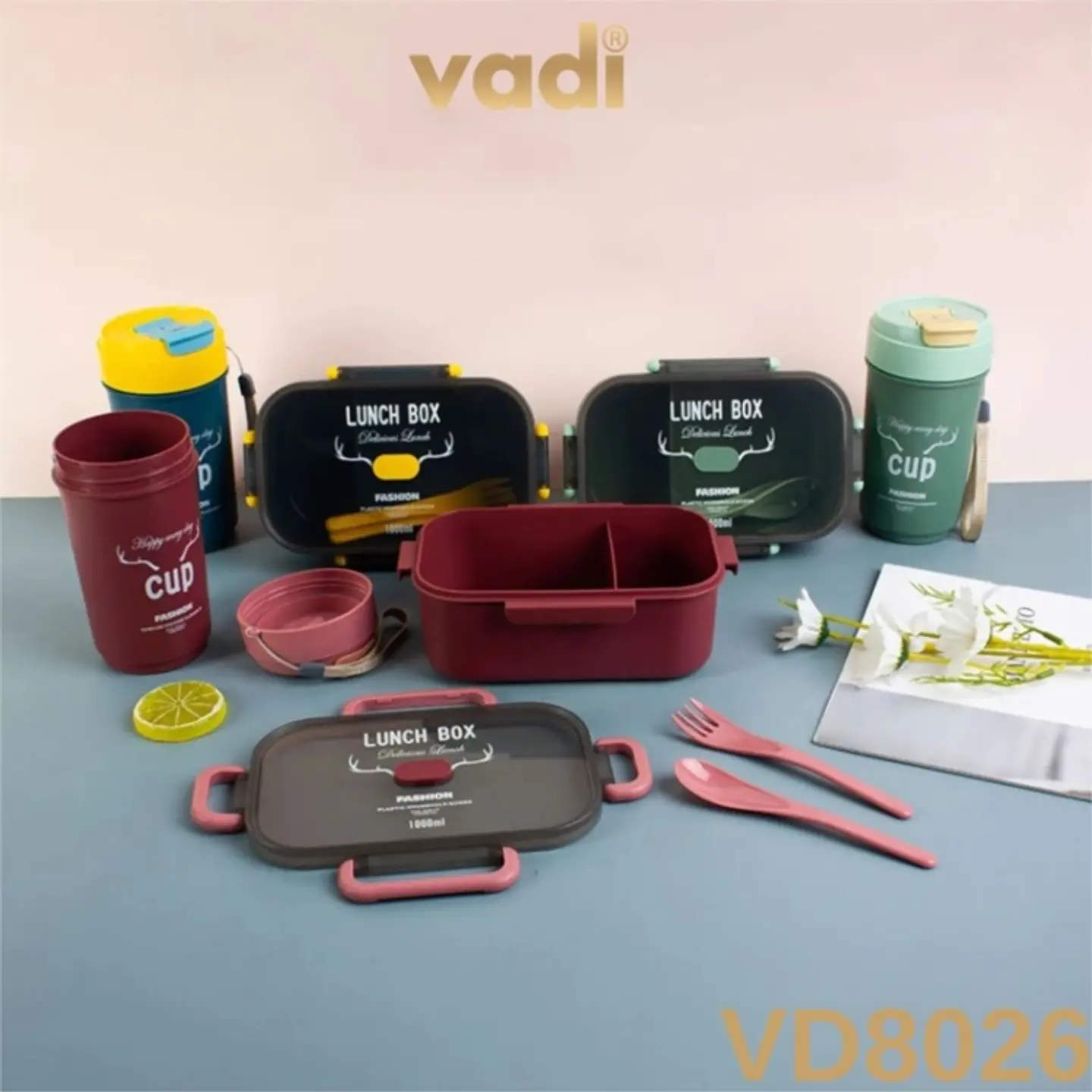 SET LONCHERA LUNCH BOX FASHION RECTANGULAR- POR MAYOR 1