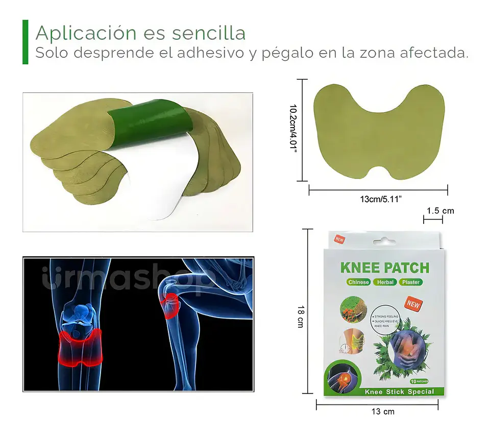 PARCHES PARA ELIMINAR ALIVIAR, CALMAR DOLORES DE RODILLAS KNEE PATCH CAJITA 10 UNDS- POR MAYOR 4