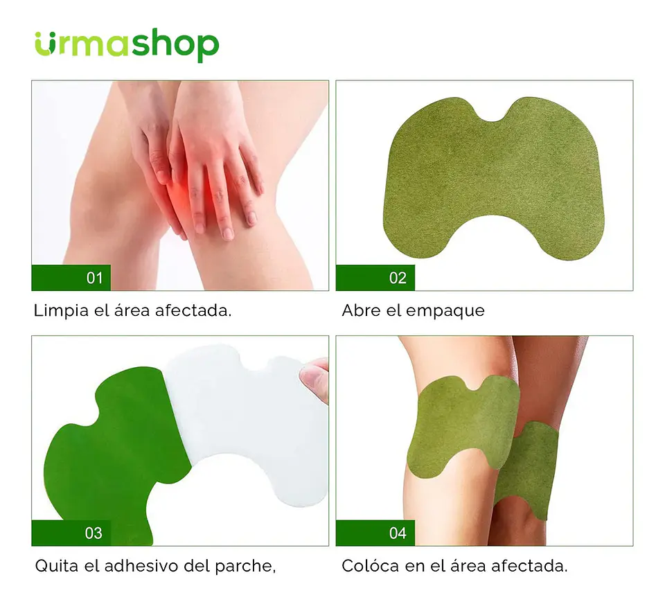 PARCHES PARA ELIMINAR ALIVIAR, CALMAR DOLORES DE RODILLAS KNEE PATCH CAJITA 10 UNDS- POR MAYOR 12