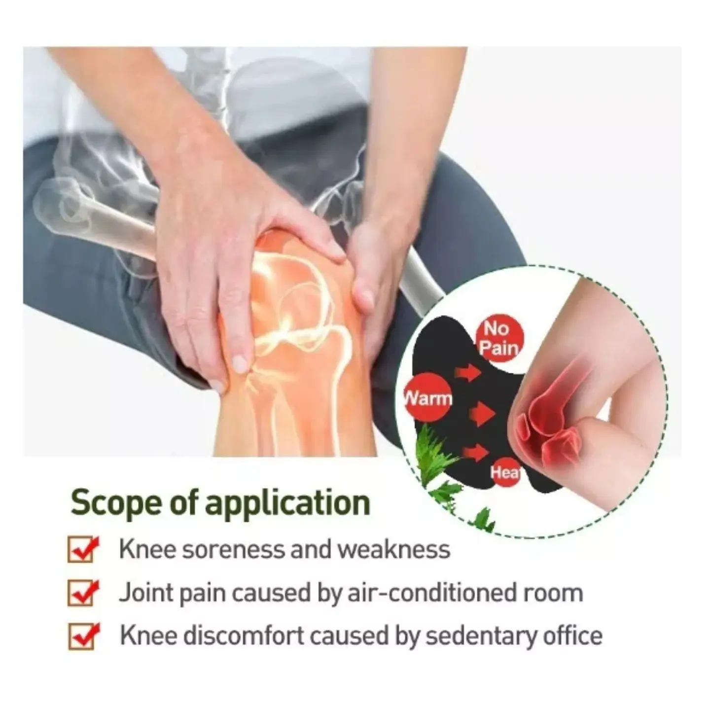 PARCHES PARA ELIMINAR ALIVIAR, CALMAR DOLORES DE RODILLAS KNEE PATCH CAJITA 10 UNDS- POR MAYOR 11