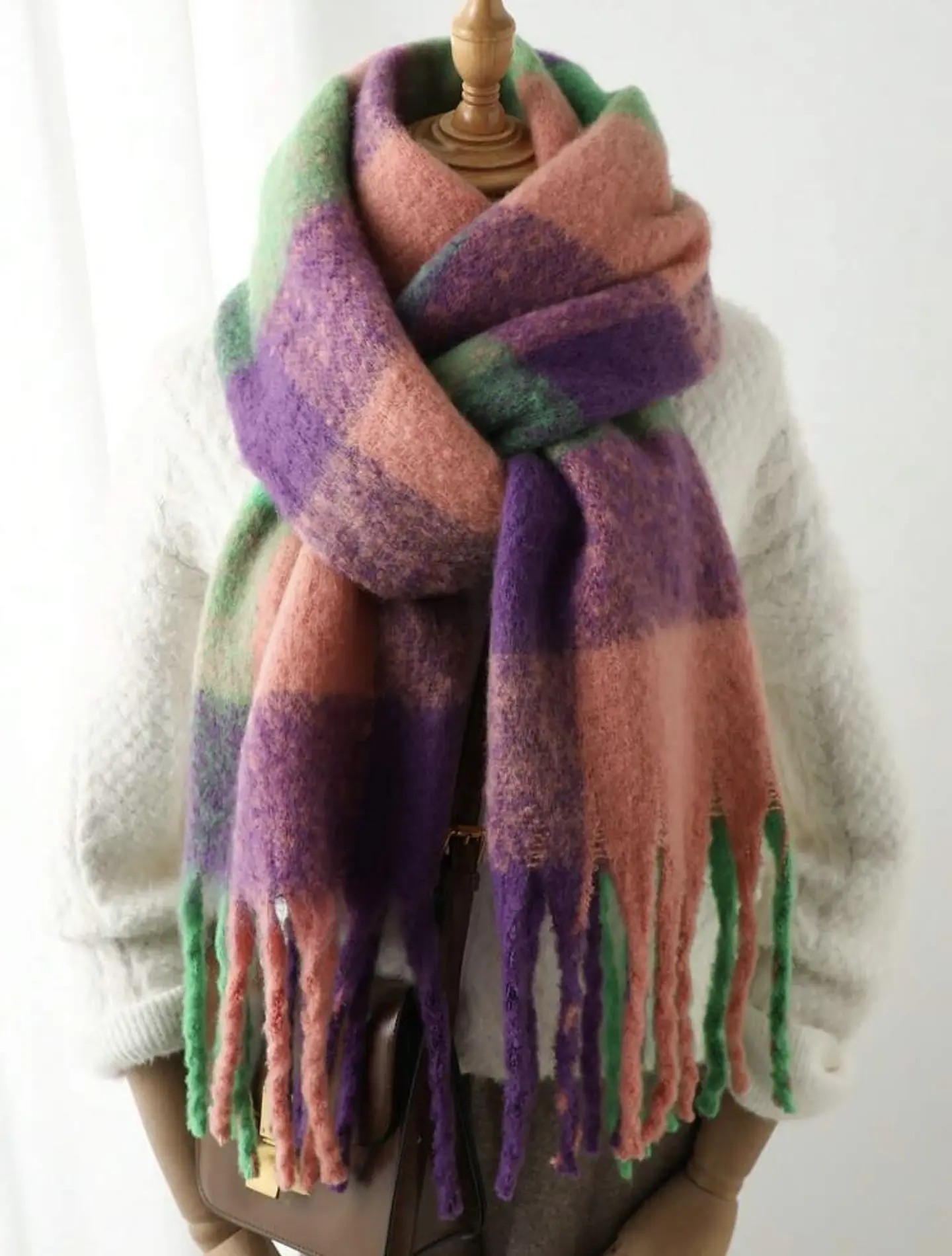 BUFANDON LANA DE ALPACA CUADRILLE 200x42CM- POR MAYOR 2