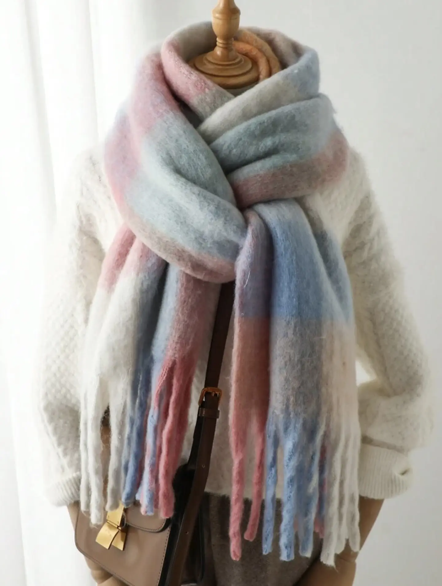 BUFANDON LANA DE ALPACA CUADRILLE 200x42CM- POR MAYOR 6