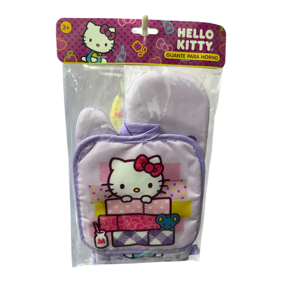 SET DE COCINA MANOPLA + GUANTES TÉRMICO PARA HORNO SANRIO - POR MAYOR 9