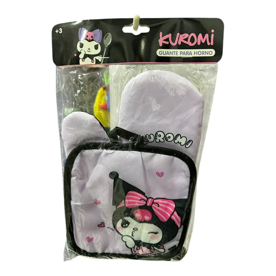 SET DE COCINA MANOPLA + GUANTES TÉRMICO PARA HORNO SANRIO - POR MAYOR 11