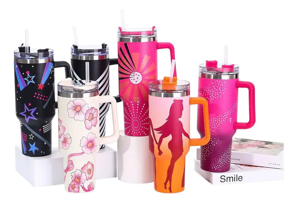 TERMO CON ASA DE ACERO INOXIDABLE DE 1.2L DISEÑO ESTAMPADO- POR MAYOR 1