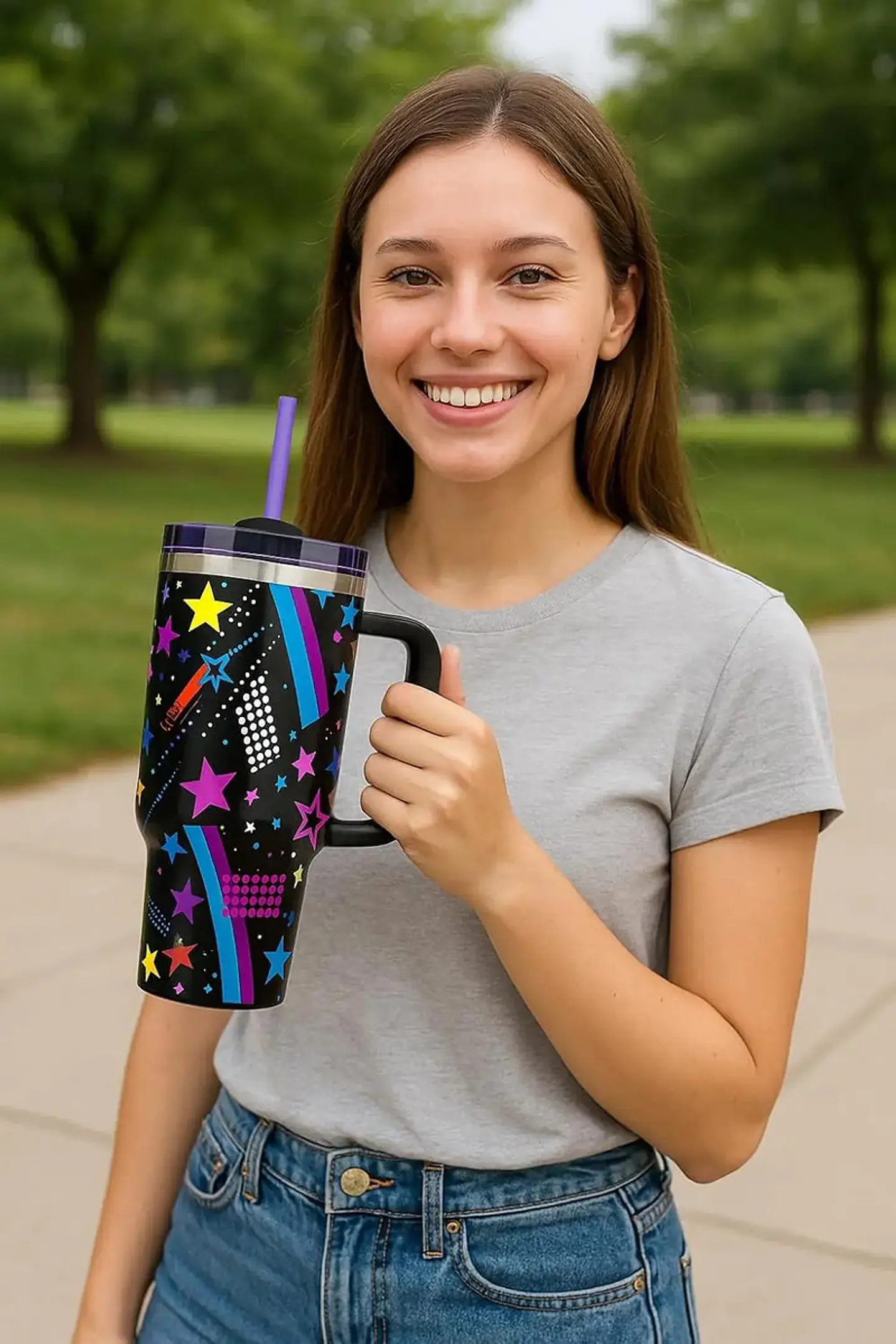 TERMO CON ASA DE ACERO INOXIDABLE DE 1.2L DISEÑO ESTAMPADO- POR MAYOR 3