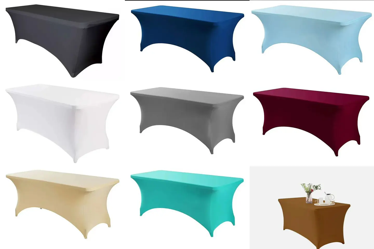 FUNDA MANTEL DE MESA SPANDEX 180x70CM COLORES - POR MAYOR 2