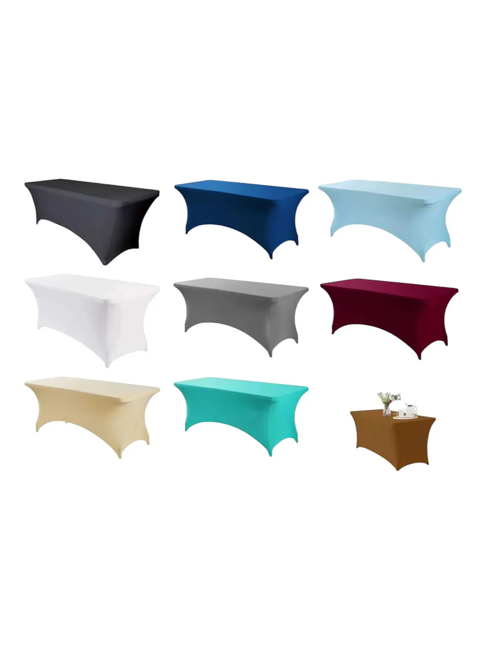 FUNDA MANTEL DE MESA SPANDEX 180x70CM COLORES - POR MAYOR 1