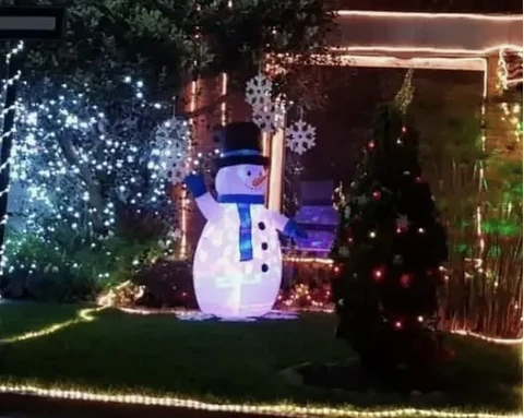 INFLABLE AUTOMÁTICO NIEVE LUCES DE COLORES 