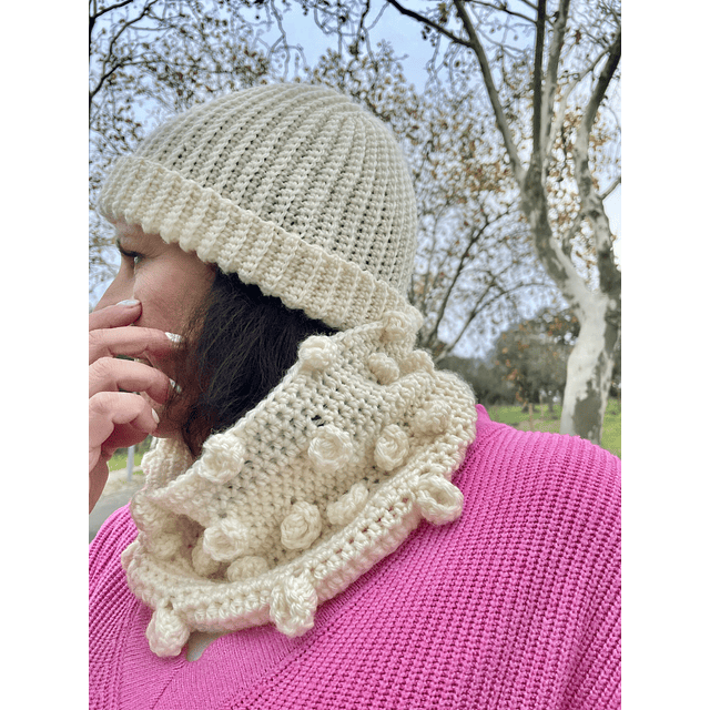 Gola e Gorro Snow Bubbles “o último crochet do ano”