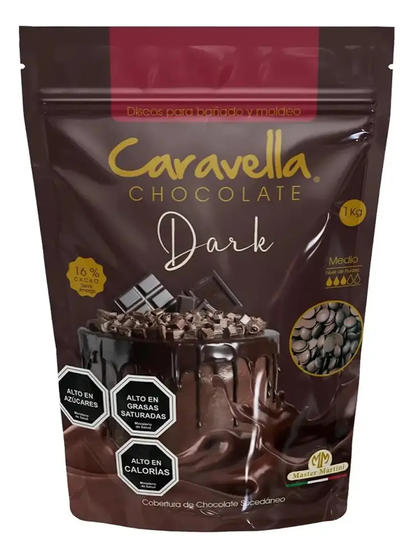 Chocolate para cobertura y moldeo Caravella - Master Martini - Dark - 1 kg 1