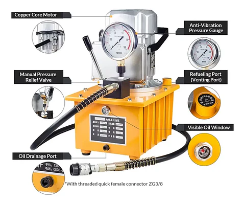 Bomba Hidráulica Eléctrica 700 Bar 7l Alta Presión Hbb-700ab