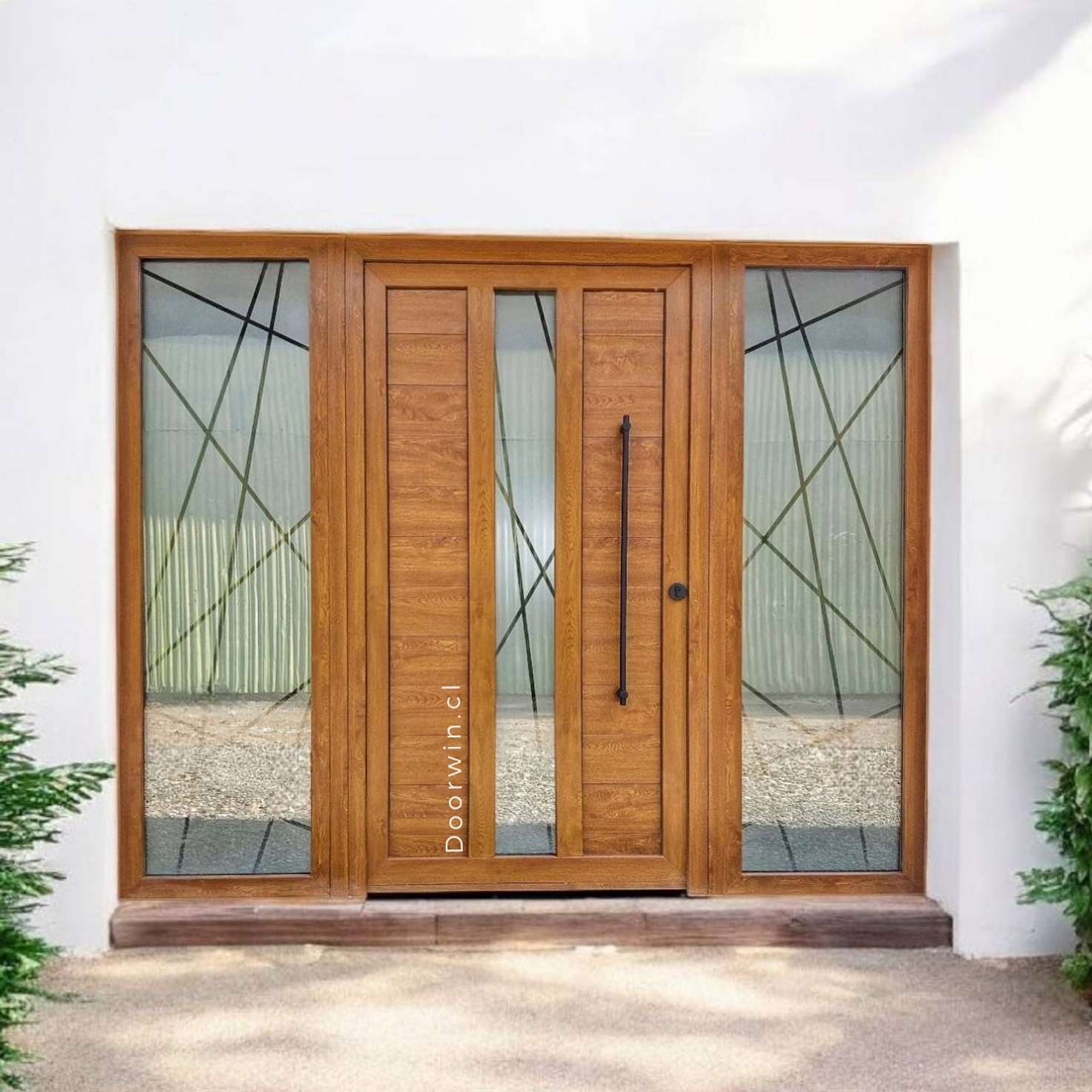 Puerta central + doble fijos<br>