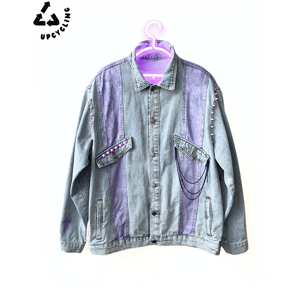 Chaqueta denim upcycling Unicornio