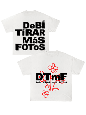 Polera DTmF Flor Roja Blanca BoxyFit