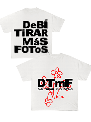 Polera DTmF Flor Roja Blanca BoxyFit