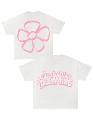 Polera San Valentín Blanca/Rosado BoxyFit