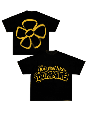 Polera San Valentín Negra/Amarillo BoxyFit