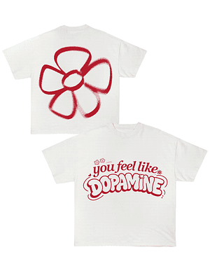 Polera San Valentín Blanca/Rojo BoxyFit