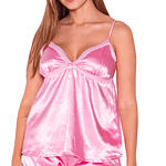 Pijama Dama Satín Sensual Short Sexy Mujer
