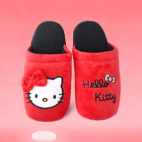 Pantuflas Animadas Hello Kitty Roja