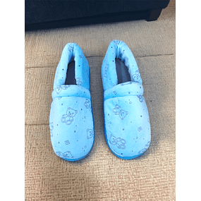 Pantuflas Zapato Animadas Azul Claro