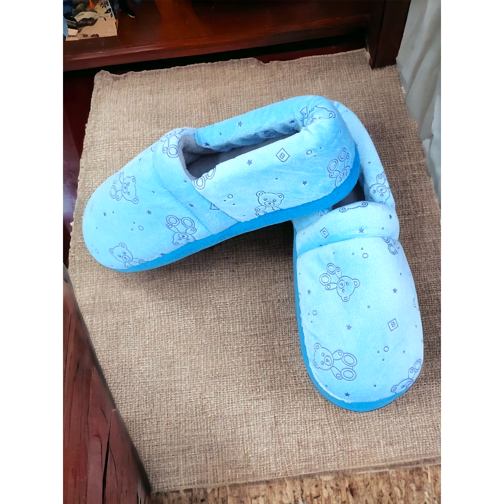 Pantuflas Zapato Animadas Azul Claro