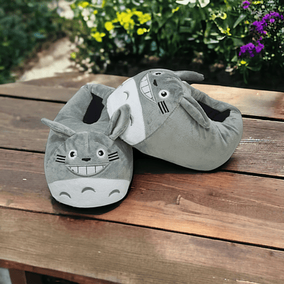Pantuflas Muñeco Niños Totoro gris