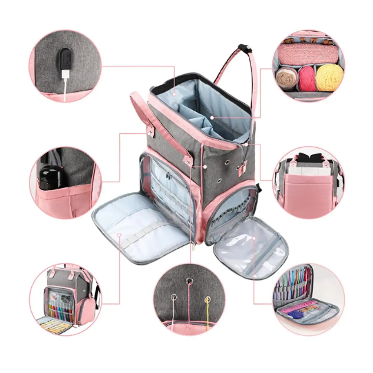 Mochila para Tejedoras Rosa 4