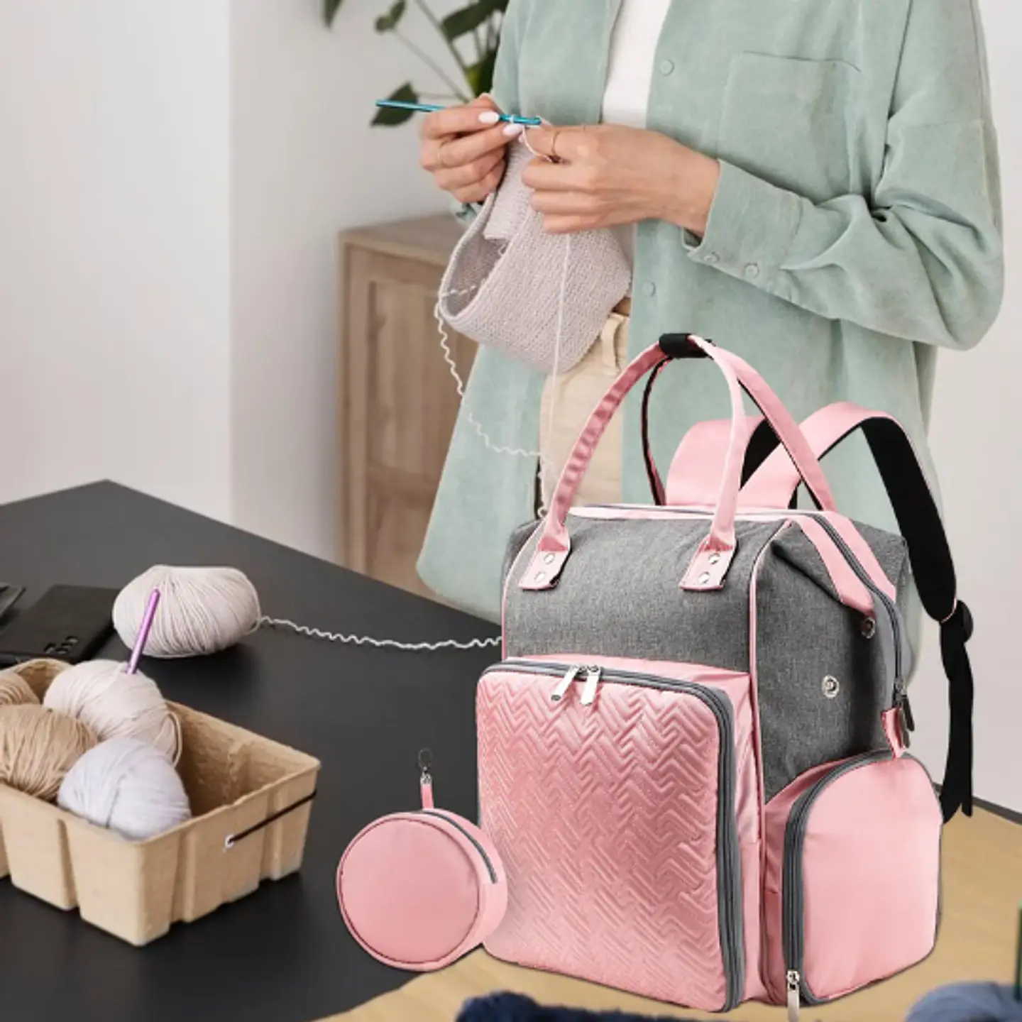 Mochila para Tejedoras Rosa 8