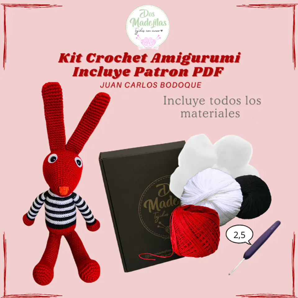 Kit Amigurumi Juan Carlos Bodoque 35cm 1