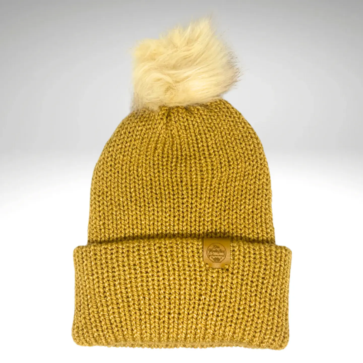 Gorro de Lana Mostaza con Pom Pom  2