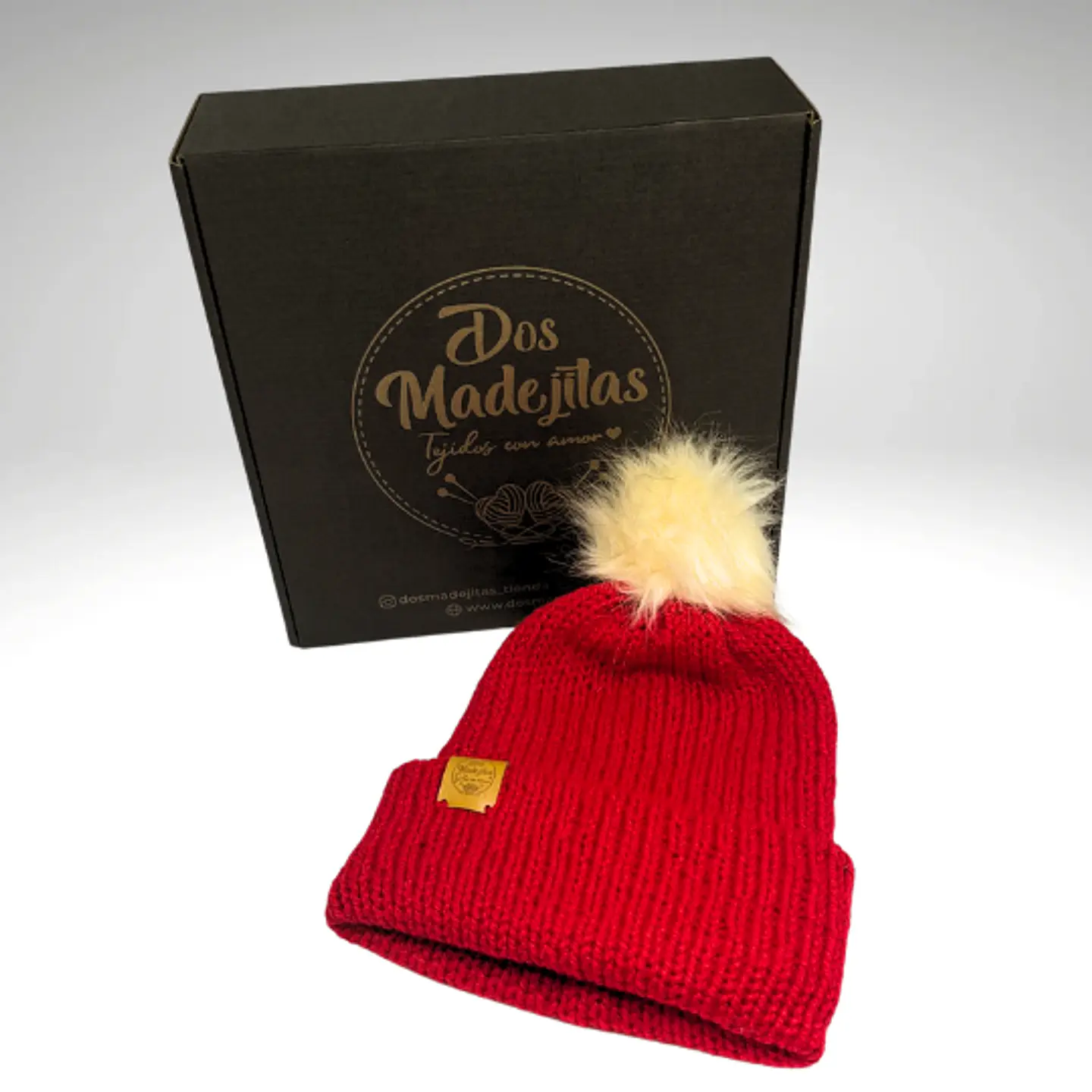 Gorro de Lana Rojo con Pom Pom  1