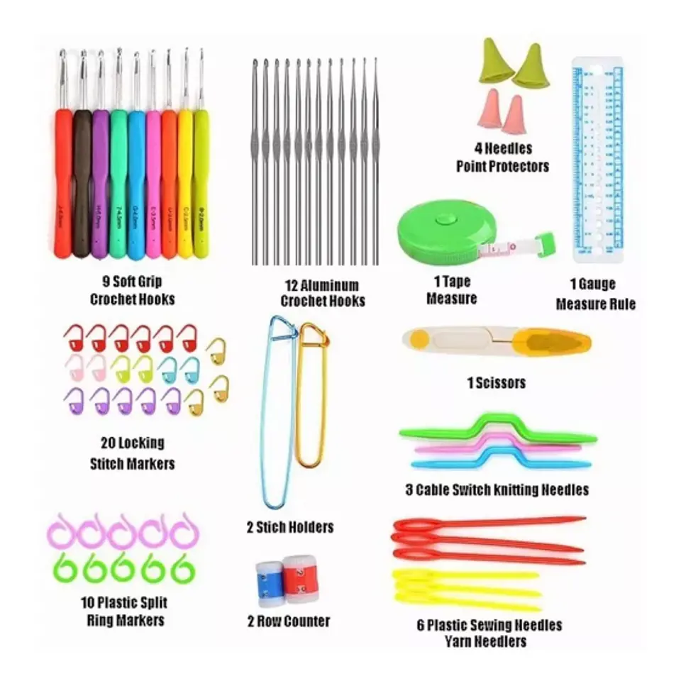 Set Crochet Ergonomicos con Estuche  6