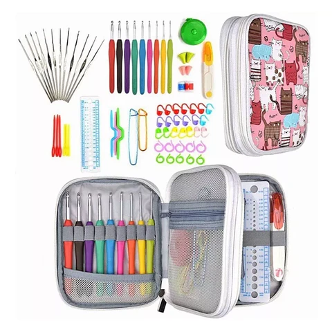 Set Crochet Ergonomicos con Estuche 