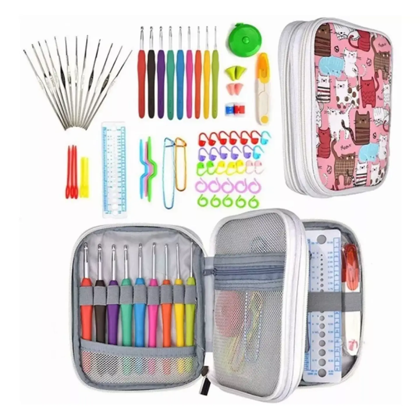 Set Crochet Ergonomicos con Estuche  1
