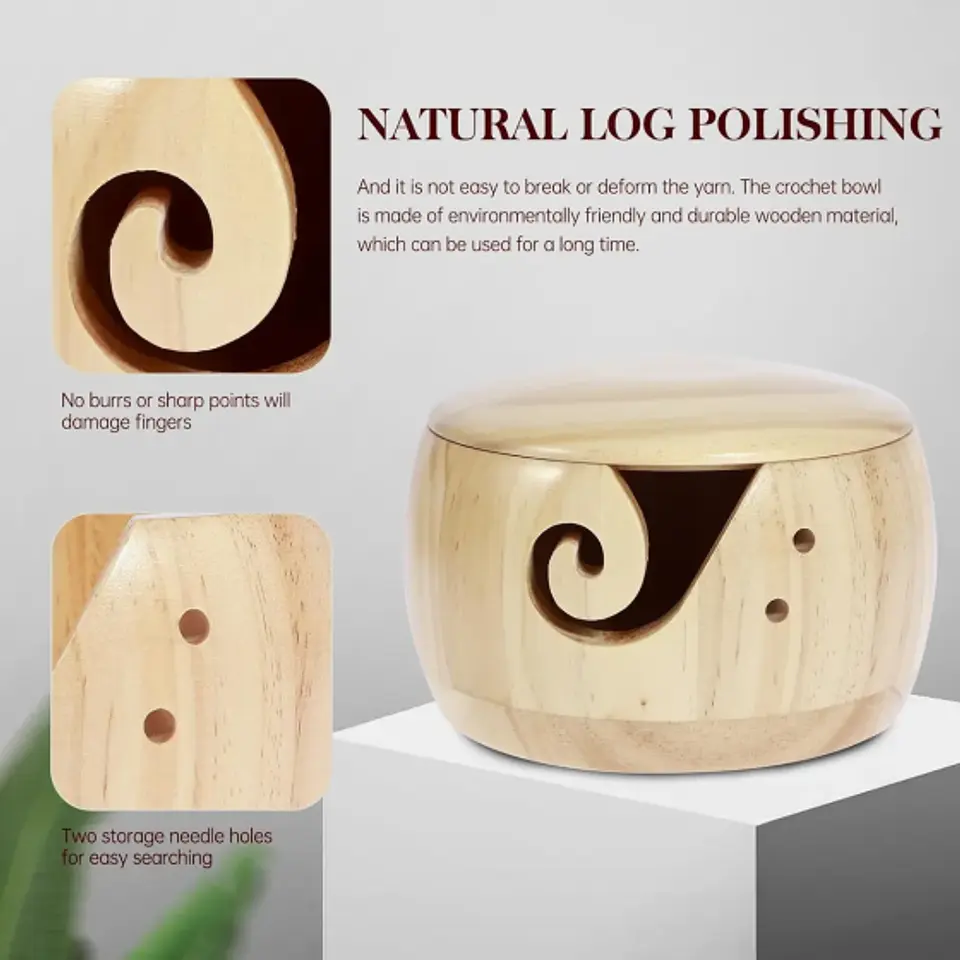 Cuenco de Madera Porta Ovillos  3