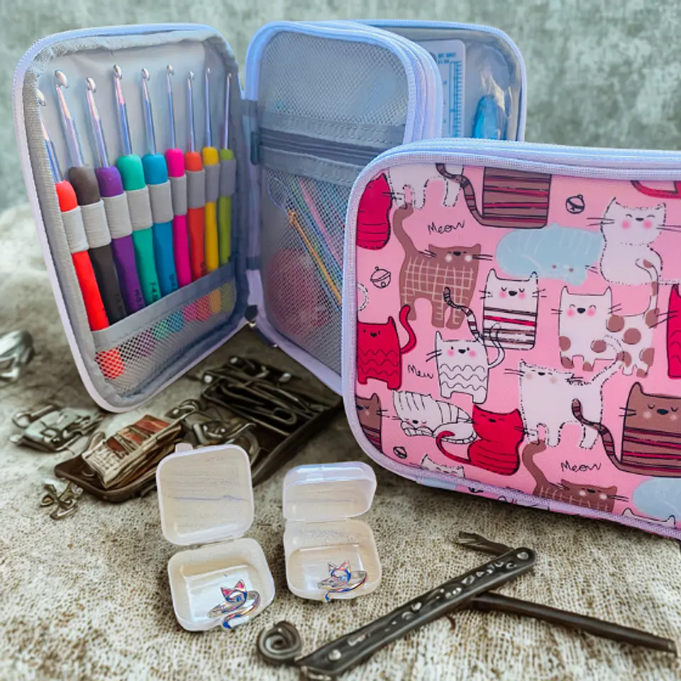 Set Crochet Ergonomicos con Estuche  2