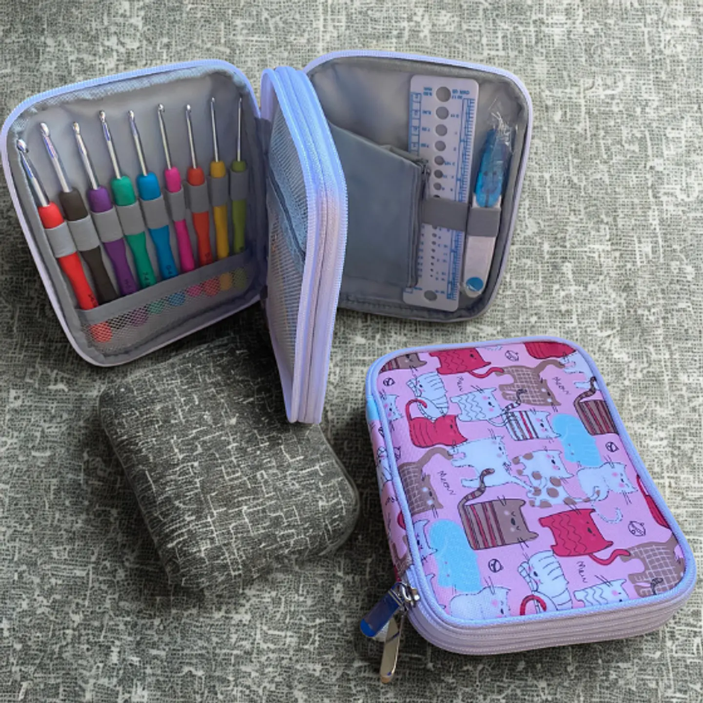 Set Crochet Ergonomicos con Estuche  3