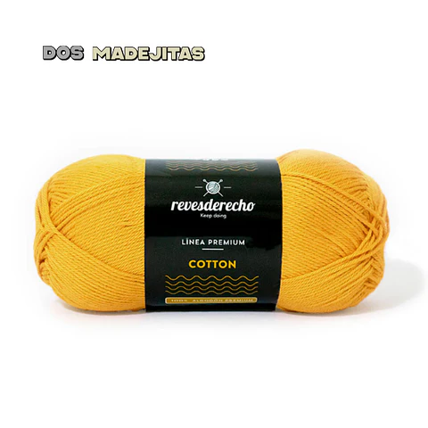 Cotton Amarillo Reves Derecho 100 grs 