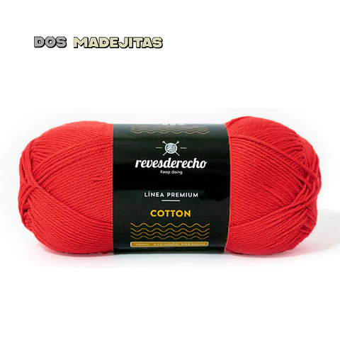 Cotton Rojo Italiano Reves Derecho 100 grs 