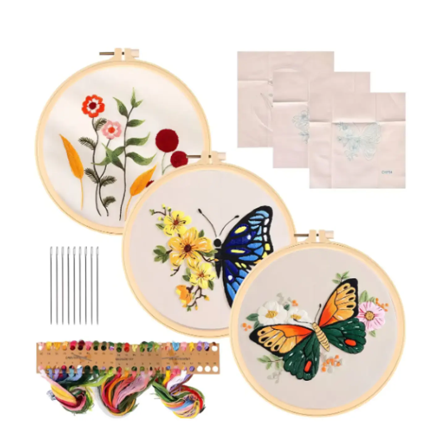 Set De Bordado (Bastidor + Hilos + Agujas) 1