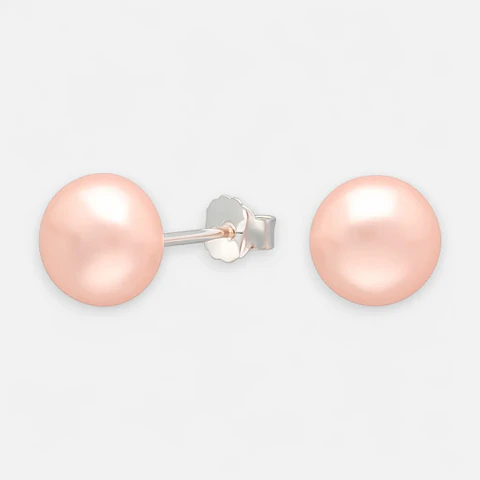 Aro Perla Achatada Rosada 8 mm