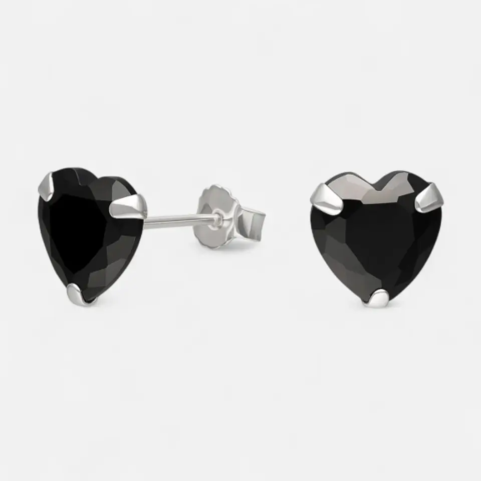 Aro Corazón Circón Ónix 8 mm 1