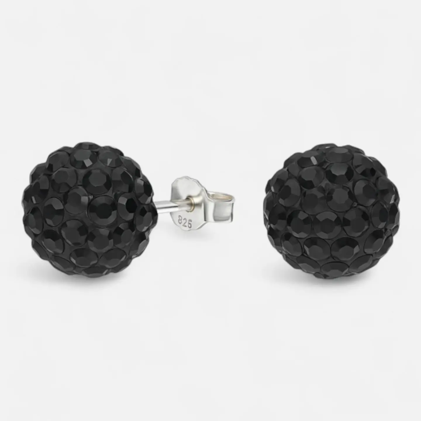 Aro Esfera Hecho con Cristal Swarovski® Negro 10 mm 1