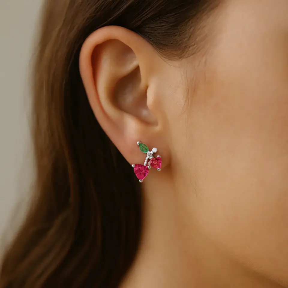 Aro Cerezas Corazones Circones Multicolor 2