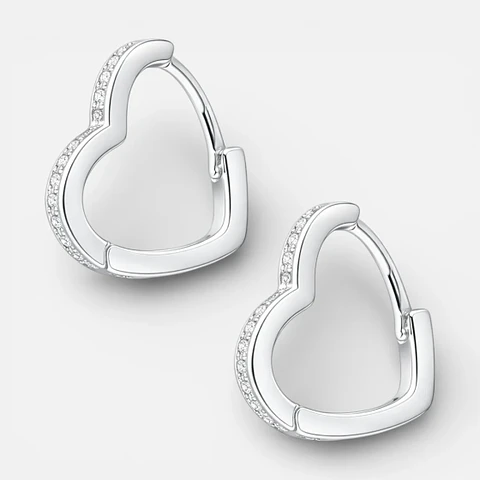 Argolla Huggie Corazón Circones 13x15 mm